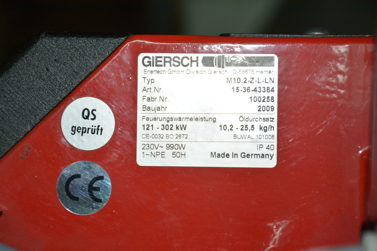 Пальники Дизельні Giersch M10.2-Z-LLN (потужність 121 -302 кВт)