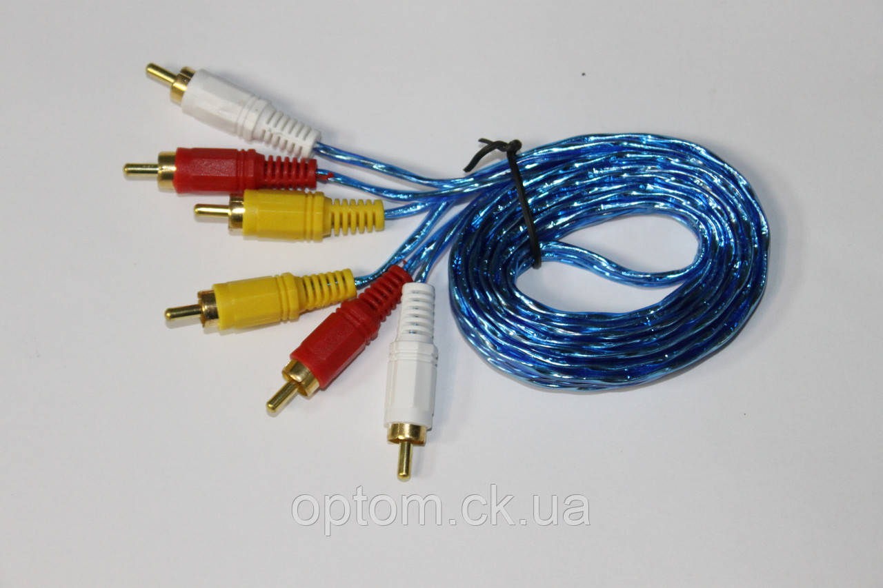 Відео-Аудіокабель 3RCA 1.5m Silicon