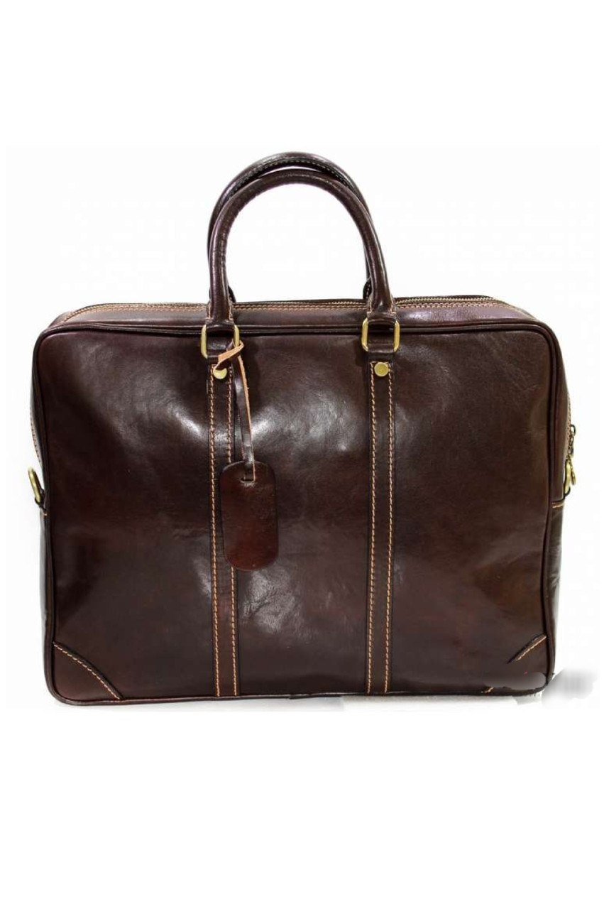 Сумка ділова портфель для роботи з натуральної шкіри чоловіча переноска для ноутбука і документів, фото 1