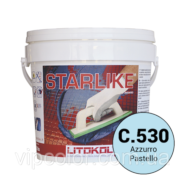 Litokol Starlike Glamour Collection С. 530 Небесний 5 кг епоксидний склад для укладання плитки і фуги швів