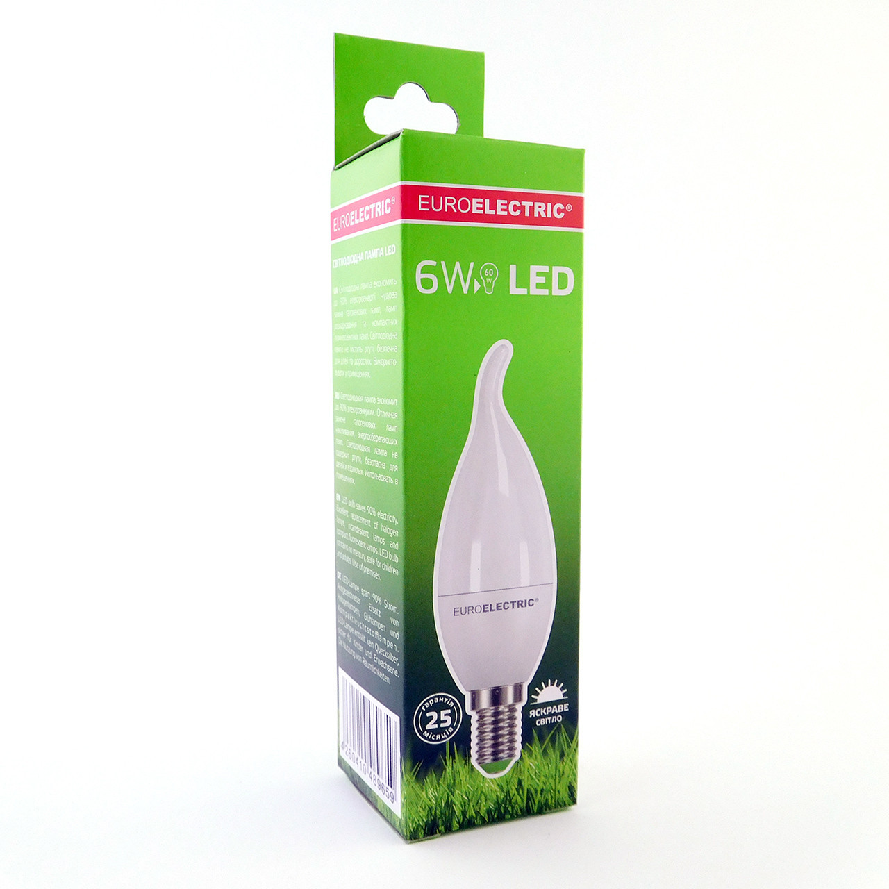 Лампа EUROELEСTRIC LED 6w 4000K E14 CW 06144 (EE) свічка