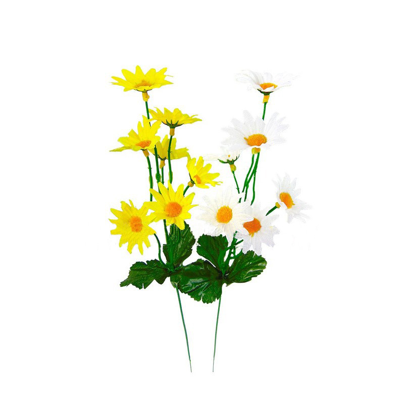 Одинична штучна гілка "Ромашка" на 7 голів 400 мм мікс кольорів, фото 1