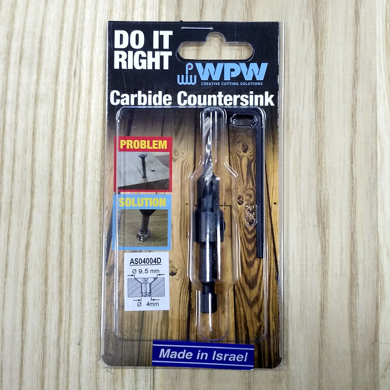 Зенківка твердосплавна WPW зі свердлом HSS з плавною спіраллю D4,0/9,5