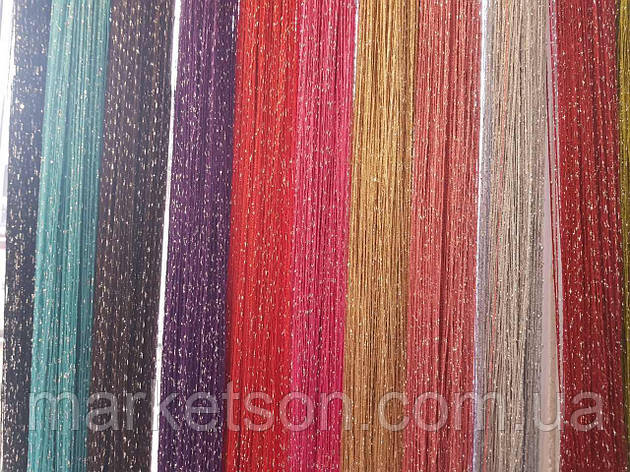 Штори нитки кисея веселка, дощ, локшина з люрексом.Кілий колір окрема штора, фото 1