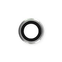 Стекло камеры для iPhone 6S Plus, серебристое + кольцо