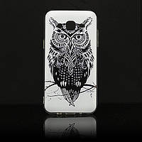 Чехол Print для Samsung J5 2015 / J500H / J500 / J500F силиконовый бампер с рисунком Owl