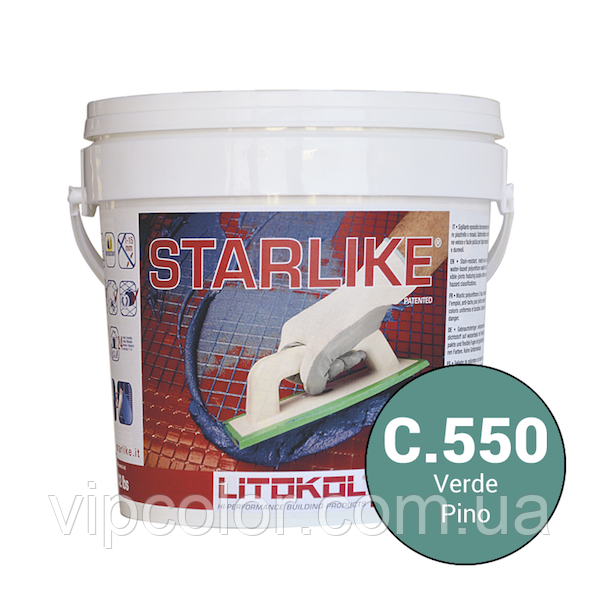 Litokol Starlike Glamour Collection С. 550 Зелений 5 кг склад для укладання плитки і фуги швів STRVPN0005