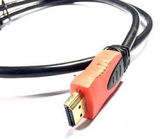 05-07-104. Шнур HDMI (штекер - штекер), version 1.4, з фільтрами, чорно-червоний, в тех. уп., 5м