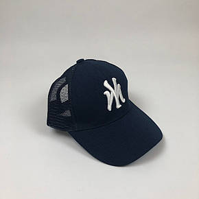 Кепка Бейсболка Тракер з сіткою New York Yankees NY Темно-синя, фото 1