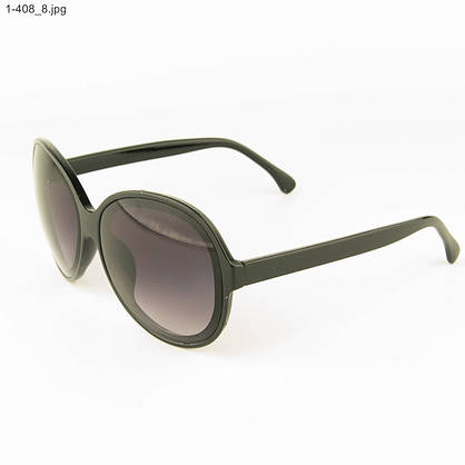 Молодіжні сонцезахисні окуляри — Чорні з чорною лінзою — 1-408, фото 3