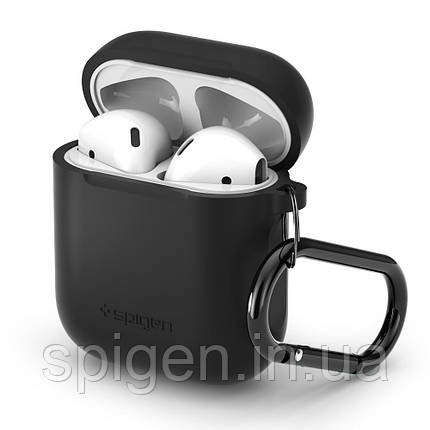 Чохол силіконовий Spigen для навушників Apple AirPods, Black, фото 1