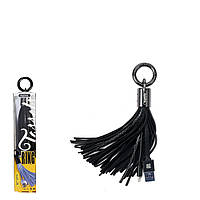 USB кабель-брелок Remax Tassels RC-053i Lightning Black