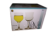 Набір келихів для вина 185 мл 6 шт скляних в формі тюльпан UniGlass Ariadne, фото 2