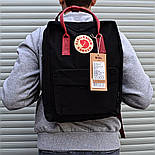 Рюкзак міський Канкен Fjallraven Kanken Classic Bag black red. Живе фото. Premium (топ ААА+), фото 3
