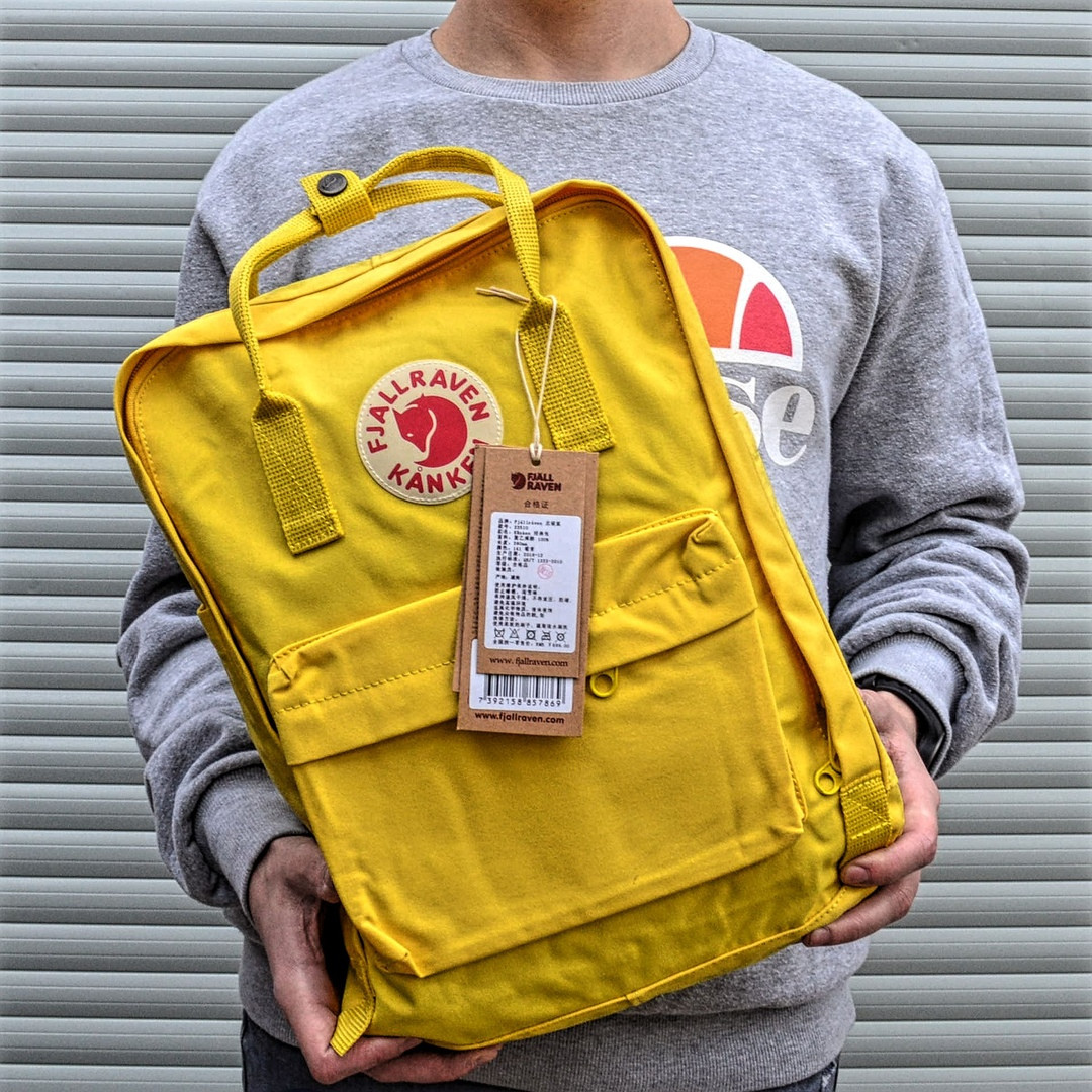 Городской рюкзак Канкен Fjallraven Kanken Classic 16л Bag yellow. Живое фото. Premium (топ ААА+) - фото 2 - id-p768452148