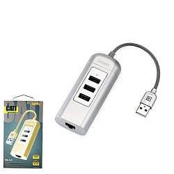 USB-концентратор Cati 2.0 3U Hub  RP-U4(USB) Silver