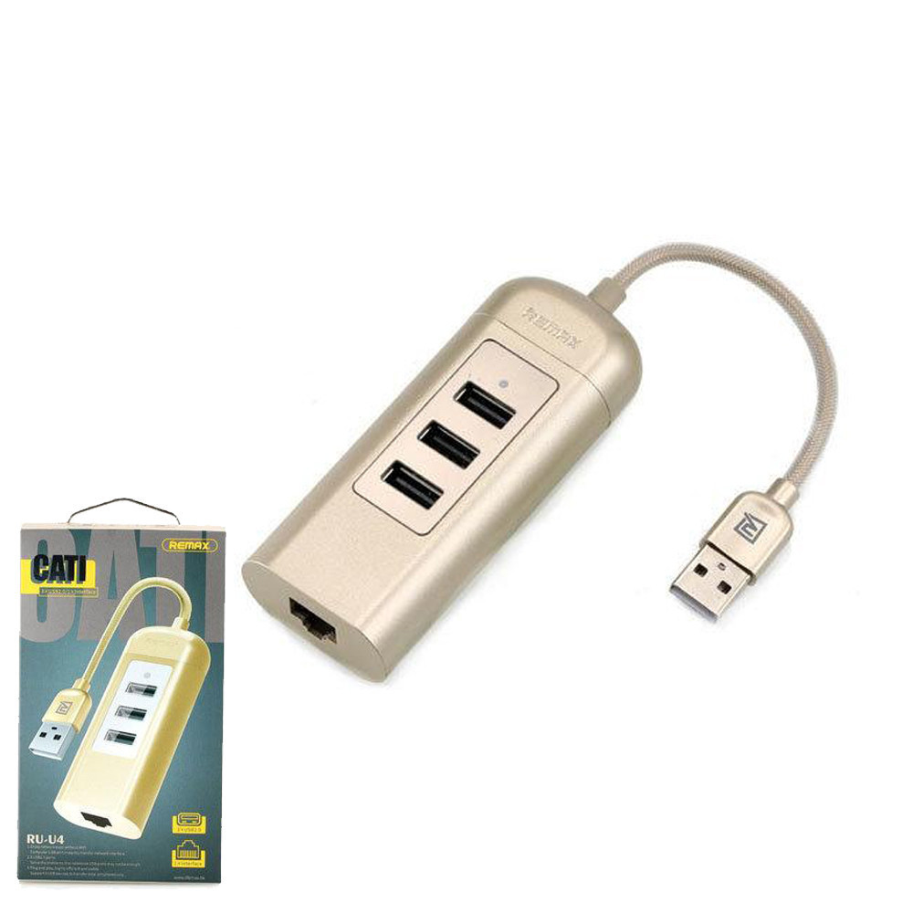 USB-концентратор Cati 2.0 3U Hub  RP-U4(USB) Gold
