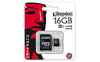 Карта памяти Kingston 16 GB microSDHC Class 10 UHS-I Canvas Select + SD Adapter SDCS/16GB