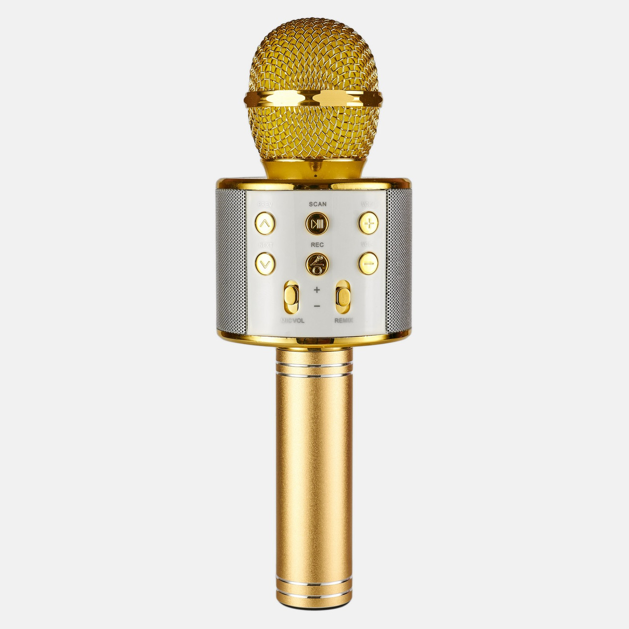 Мікрофон караоке бездротовий з Bluetooth, USB Wster- 858 золотий