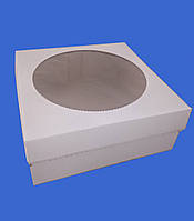 Коробка из микрогофры с окном, размер 260*260*110 мм.