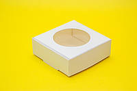 Картонна упаковка на 4 макаронси з віконцем, 100*100*35