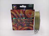 Шнур Scorana Braided line Super PE8 0.12mm 6.22кг 150m