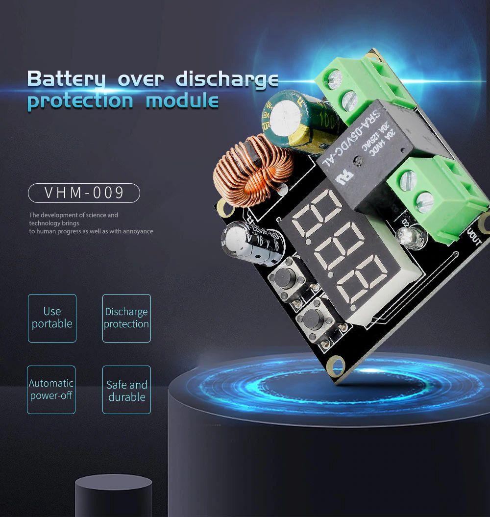 VHM-009 Модуль захисту низької напруги з вольтметром для Pb, LiFePO4, li-ion DC 12-36v (7-80V)