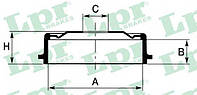 Тормозной барабан LPR 7D0560 на Opel Astra / Опель Астра