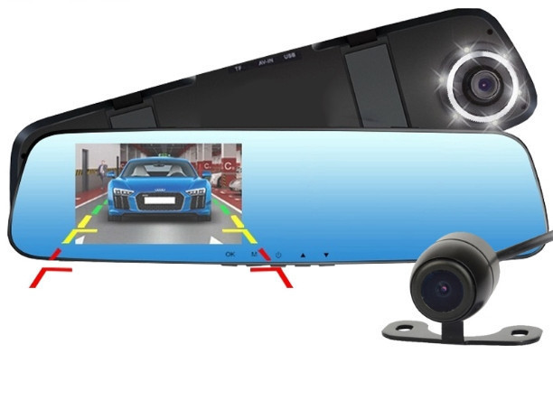 Відеореєстратор-дзеркало автомобільний DVR Full HD 1433 4,3" , фото 1