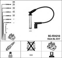 Комплект проводів запалювання NGK 6317 на Ford Fiesta / Форд Фієста