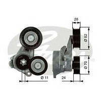 Натяжний ролик поликлинового ременя Gates T39024 на Ford Focus / Форд Фокус