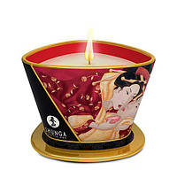 Массажная свеча Shunga Massage Candle - Sparkling Strawberry Wine (170 мл) с афродизиаками 777Shop.com.ua