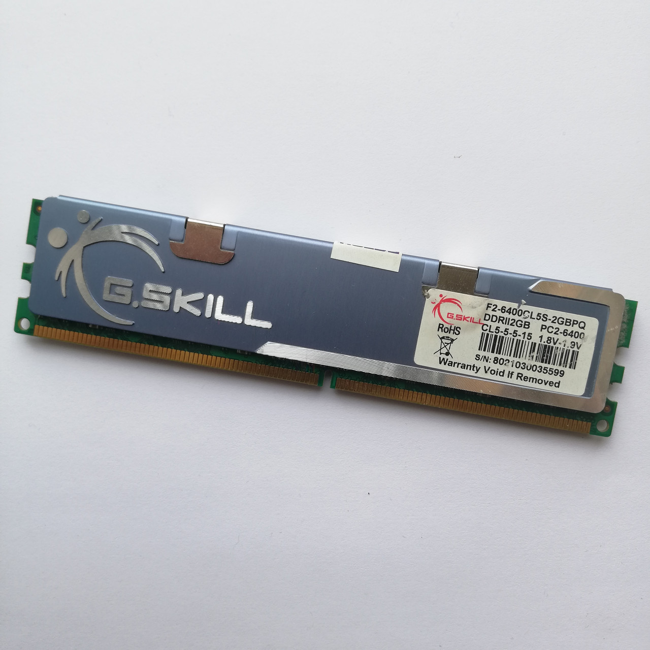 Ігрова оперативна пам'ять G. Skill DDR2 2Gb 800MHz PC2 6400U CL5 (F2-6400CL5S-2GBPQ) Б/В