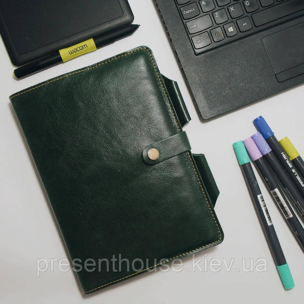 Щоденник А5 VIP алькор зелений (шкіра), фото 1