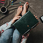 Щоденник А5 VIP алькор зелений (шкіра), фото 2