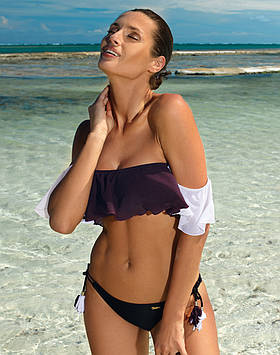 Гарний пляжний купальник-топ M 519 ELENA (розміри S-L у кольорах) Фіолетовий, S