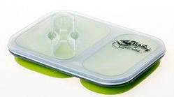 Контейнер силіконовий на 2 відсіку Tramp 900мл з ловилкой TRC-090, олива