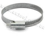 Хомут стальний черв'ячний 70-90 (нержавіюча сталь), фото 2