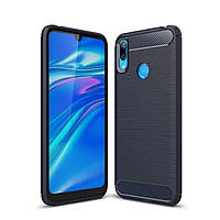 Чехол Carbon для Huawei Y7 2019 бампер оригинальный Blue