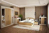 Спальня серия ЛИОН (шкаф+кровать+комод+трюмо, с зеркалом + тумба прикроватная)