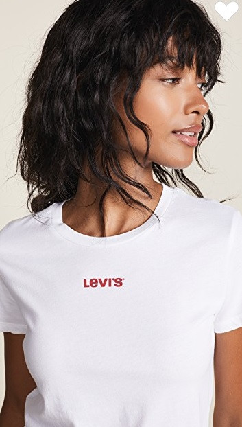 Футболка женская "Levis", левис белая с красным лого - фото 1 - id-p920016632