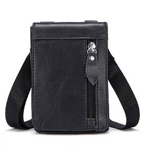 Поясна Сумка чоловіча шкіряна WESTAL (чорна)