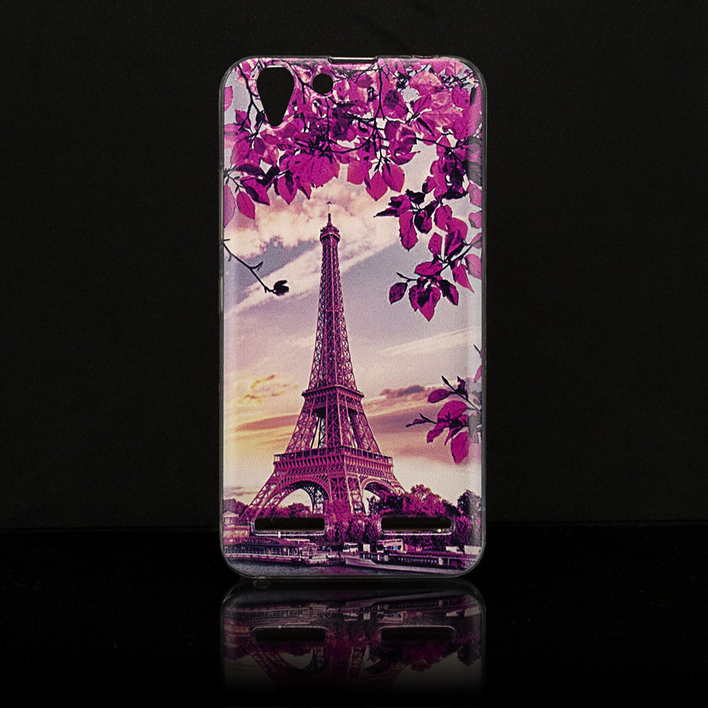 Чохол Print для Lenovo A6020 / Vibe K5 / Vibe K5 Plus силіконовий бампер Paris in flowers