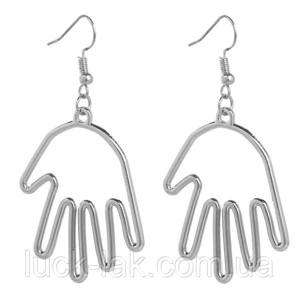 Сережки гвоздики у формі долоньки, фото 1