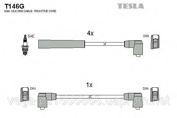 Комплект проводів запалювання Tesla T146G на Ford Transit / Форд Транзит
