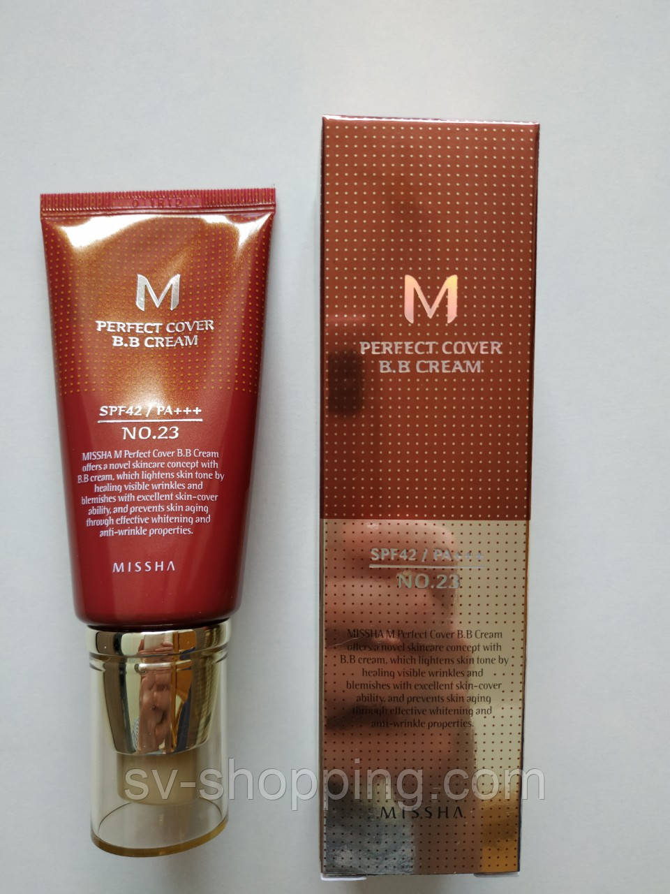 ВВ-крем номер 1 MISSHA M Perfect Cover BB Cream з дозатором (SPF42/PA+++) 50ml #23 Natural Beige