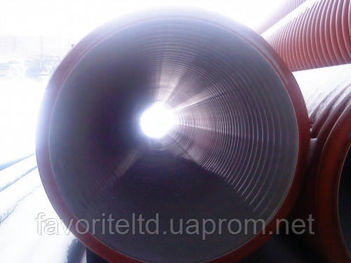 Труба двухслойная гофрированная канализационная 500 мм SN-8 L=6000mm - фото 3 - id-p86225115