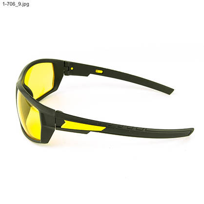 Чоловічі спортивні окуляри чорні з жовтою лінзою - 1-706, фото 2