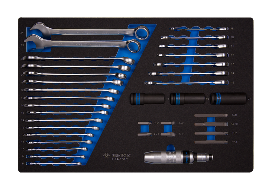 Набір інструменту комбінований 37 предметів (EVA ложемент) King Tony 9-94437MRV (Тайвань), фото 1