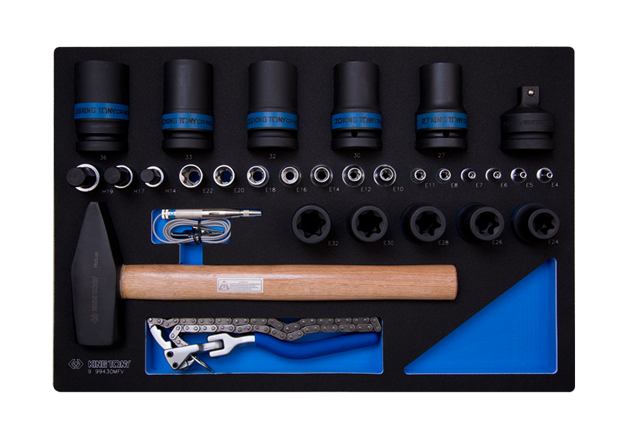 Набір інструменту комбінований 30 предметів (EVA ложемент) King Tony 9-99430MFV (Тайвань), фото 1